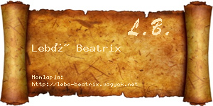Lebó Beatrix névjegykártya