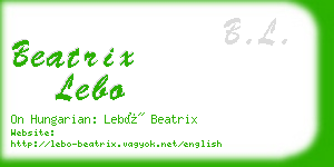 beatrix lebo business card